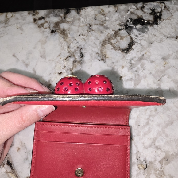 Gucci Beige Cherry Print Women's Wallet - Picture 9 of 12